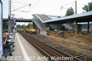 Fehlendes Gleis am Bahnsteig 3